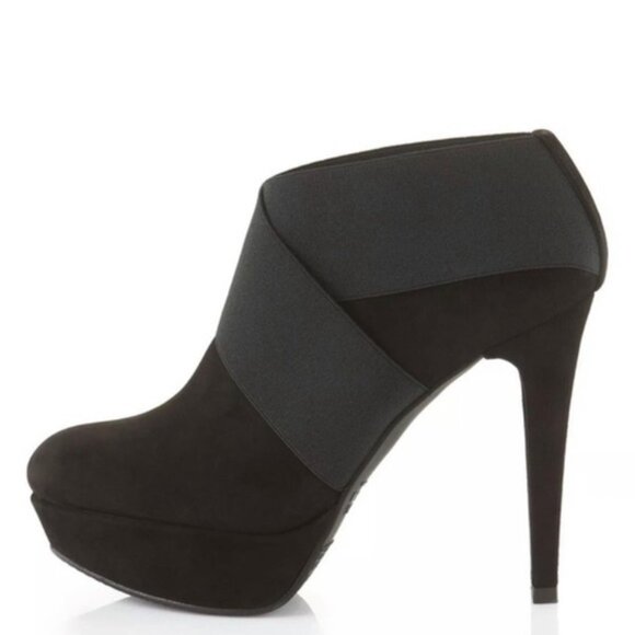 STUART WEITZMAN Kilgore Elastic Straps Suede Platform Ankle Booties - Picture 1 of 10